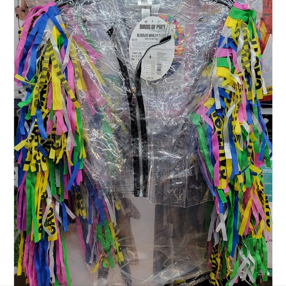 NEW Adults Harley Quinn Caution Moto Jacket Costume - Birds of Prey - Picture 3 of 5